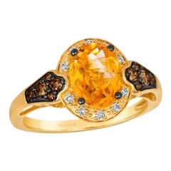 Le Vian Ring mit Cinnamon-Citrin- Schokoladen-Diamanten und nudefarbenen Diamanten