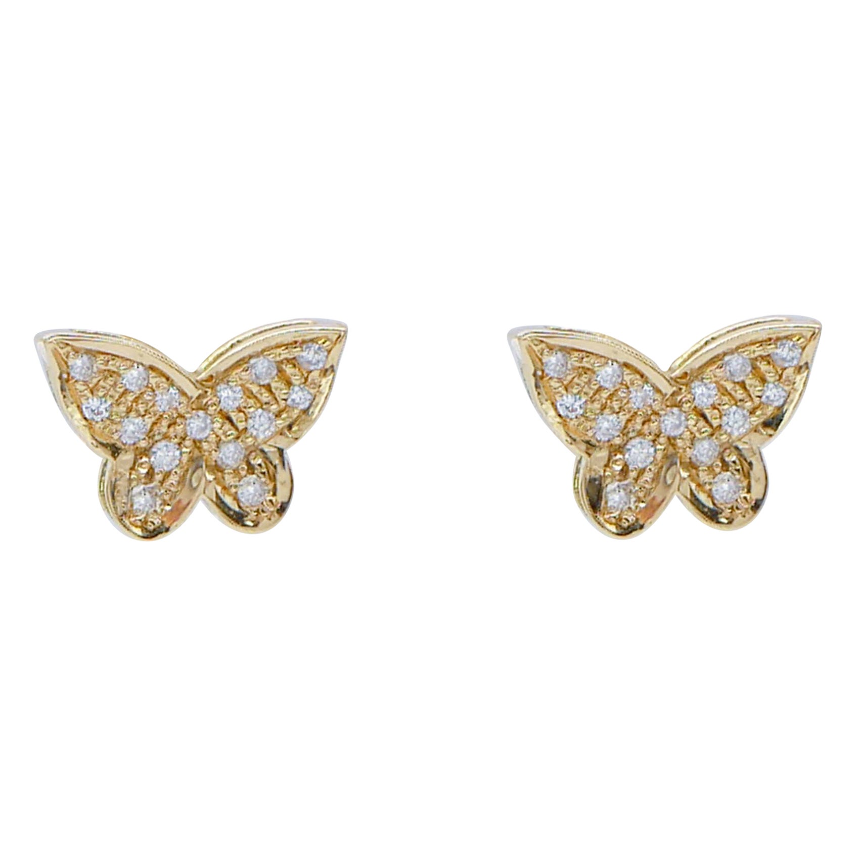 Diamond Butterfly Earrings For Sale at 1stDibs