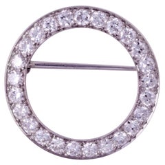 6.5 Carat Diamond Graduating Circular Platinum Pin / Pendant VS Quality Estate