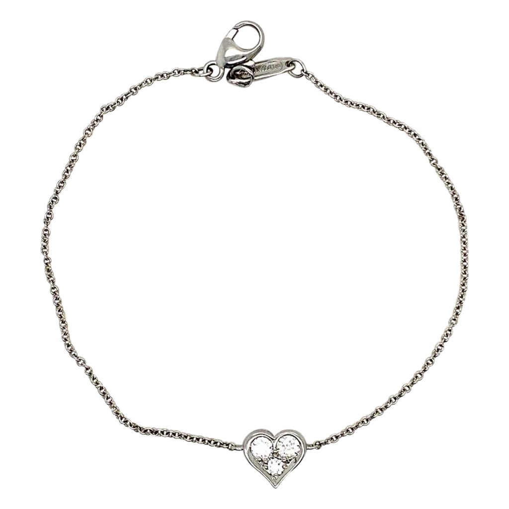 Tiffany & Co Bracelet en forme de cœur en platine et diamants
