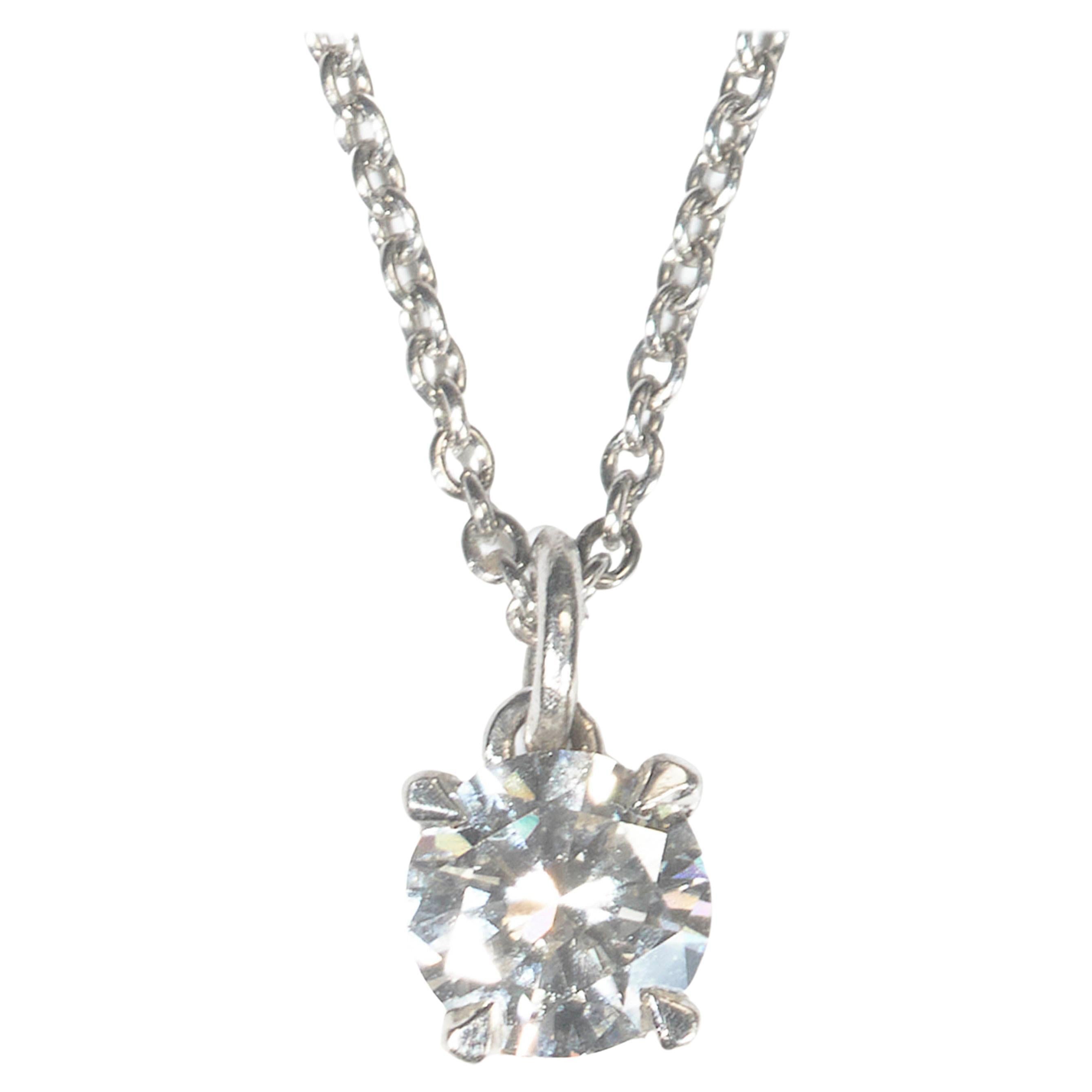 Heart Shape Round Brilliant Cut Diamond Pendant Set in Platinum For ...