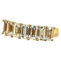 Ring mit natürlichem weißem Saphir Größe 6,5 14k Y Gold 3,36 TCW zertifiziert