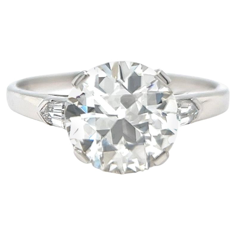 Tiffany & Co Art Deco Gia 2.77 Carats Old European Cut Diamond Platinum Ring