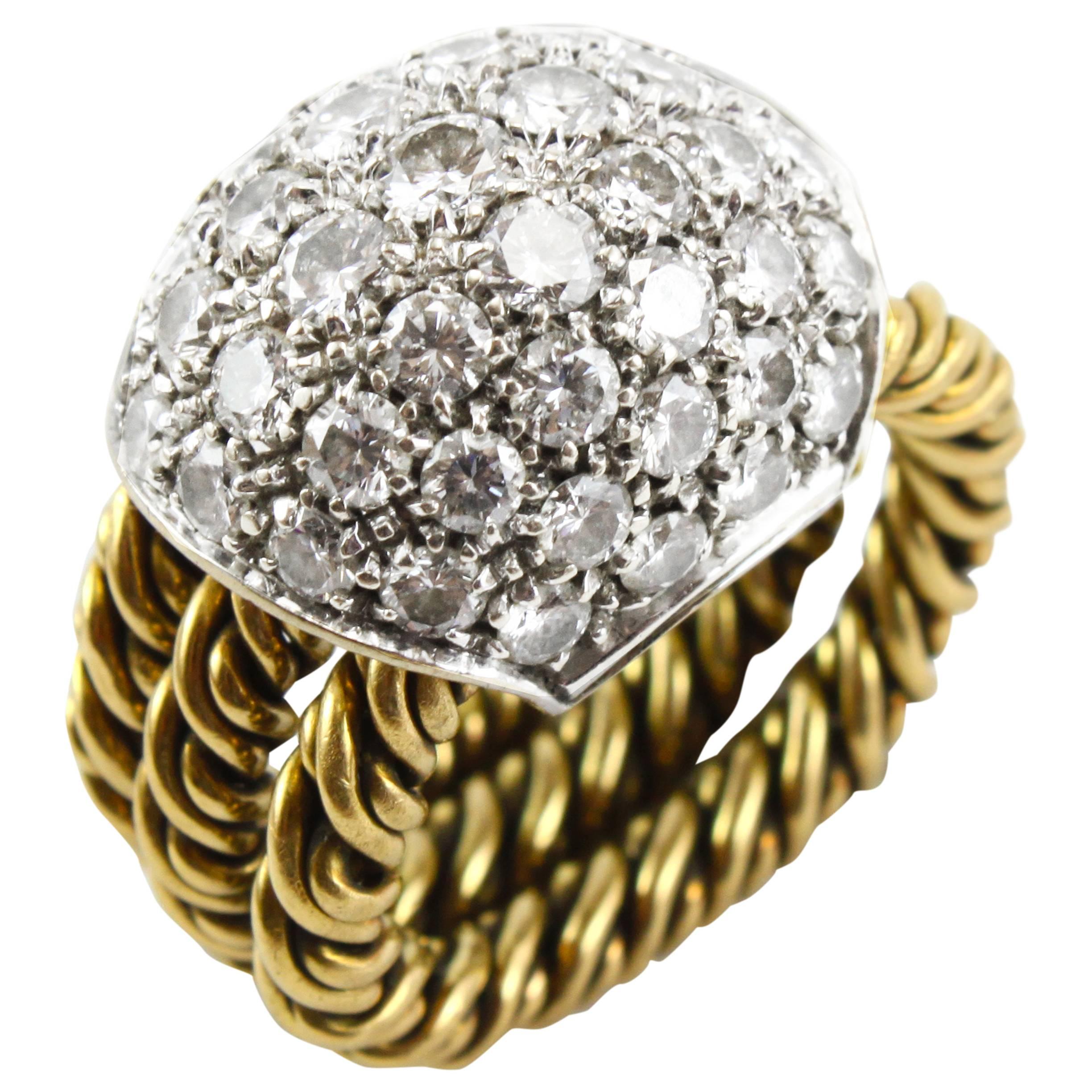 Pomellato Diamond 18 Karat White Gold Ring For Sale