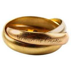  Cartier Three Color Gold Trinity Ring