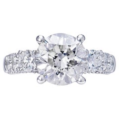 4 Carat Round Brilliant Diamond Engagement Ring Certified G VS2