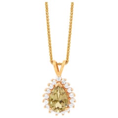 2.37 Carat Natural Color Changing Anatolite and Diamond Fashion Pendant