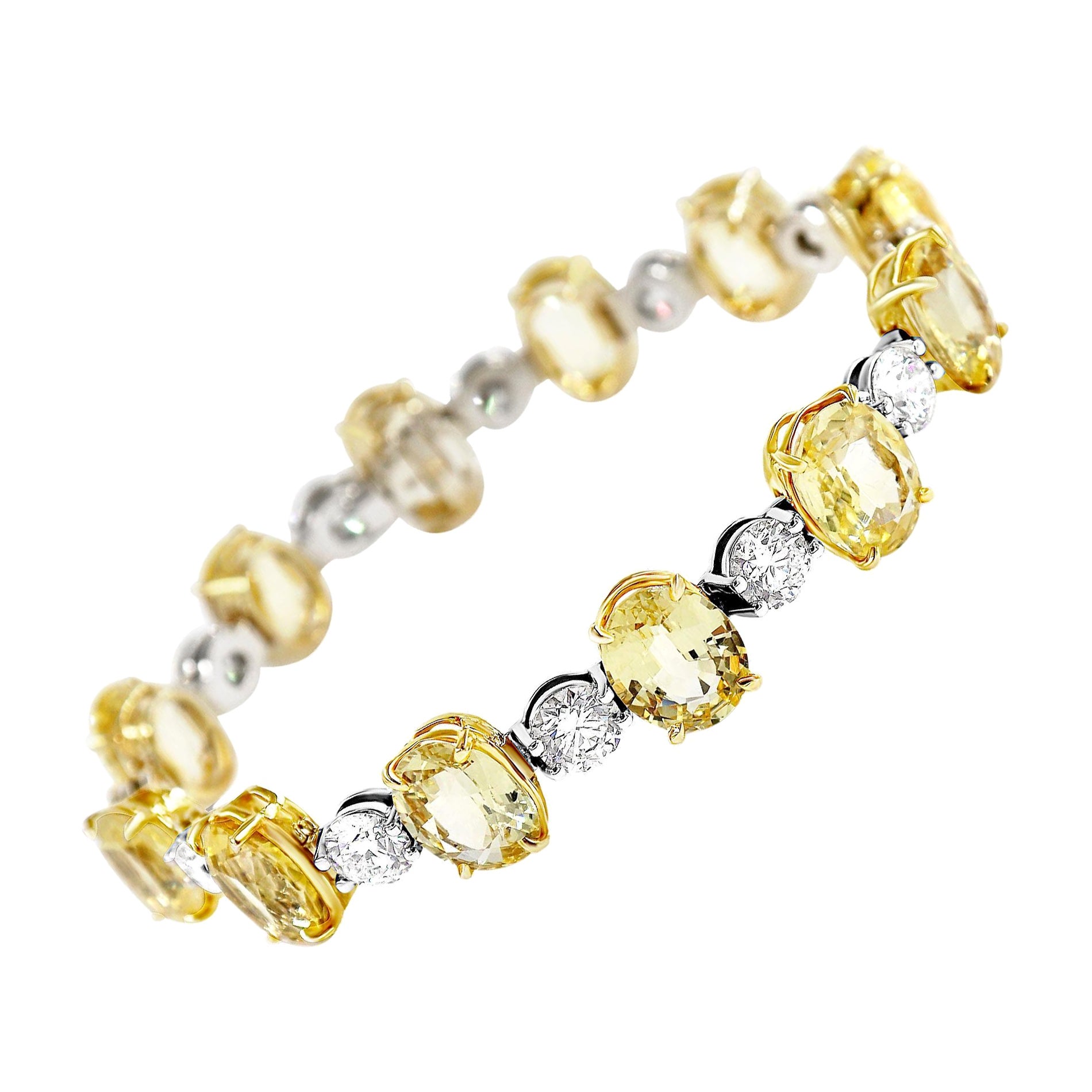 Yellow Sapphire and Diamond Bracelet For Sale