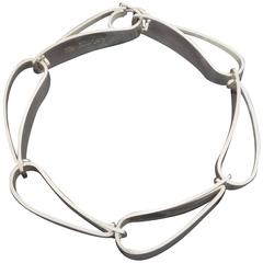 1960s Georg Jensen Modernist Silver Bracelet #187 Design by Ibe Dahlquist