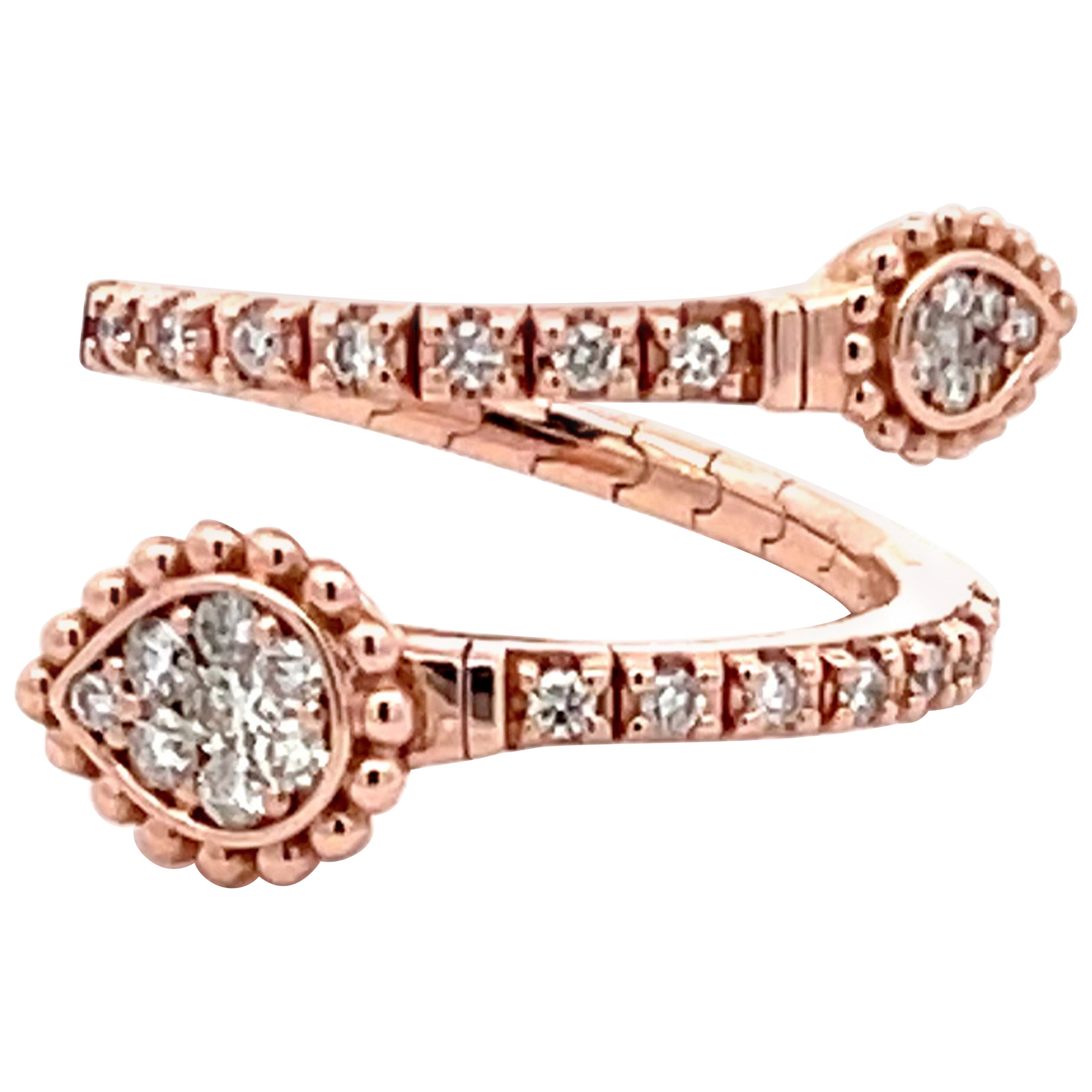 Flexible Diamond Wrap Ring in 14K Rose Gold