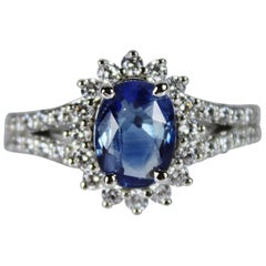 1.75 Carat IGI Certified Blue Sapphire Ring