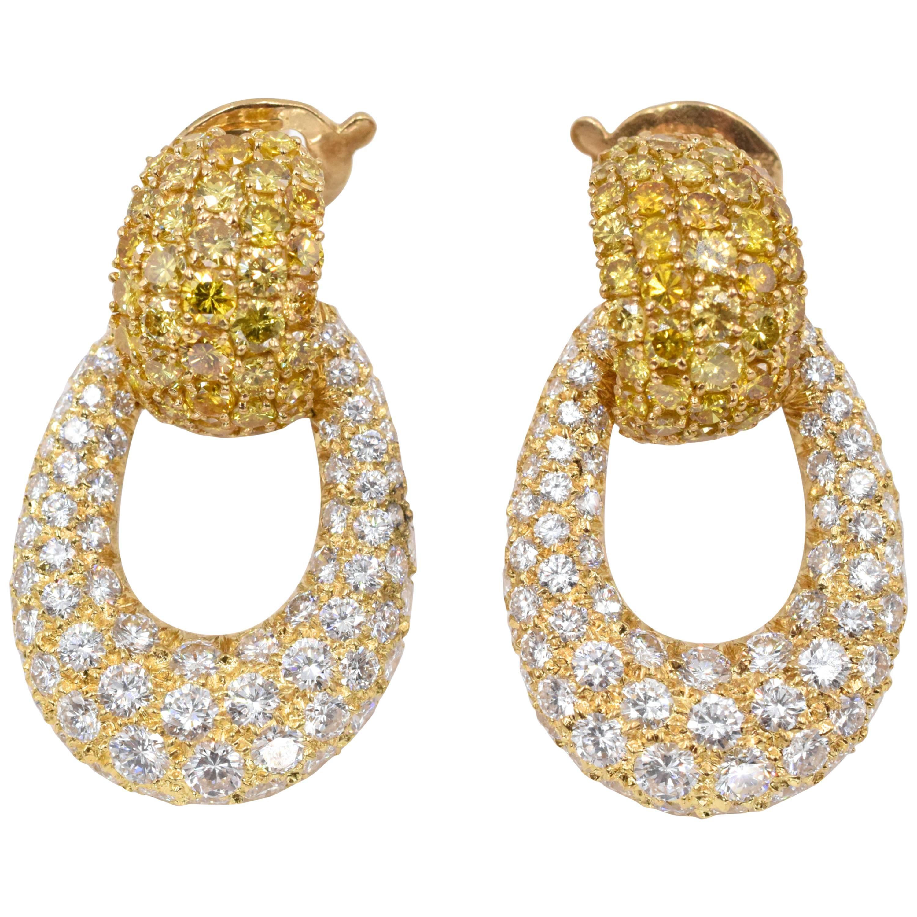 Van Cleef 
Arpels Fancy Yellow Diamond  Earrings French