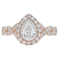 Used Neil Lane Rose Gold 0.52 Carat Pear Shape Diamond Engagement Ring