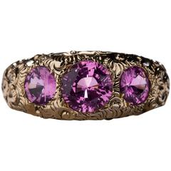 Pink Sapphire Victorian Ring