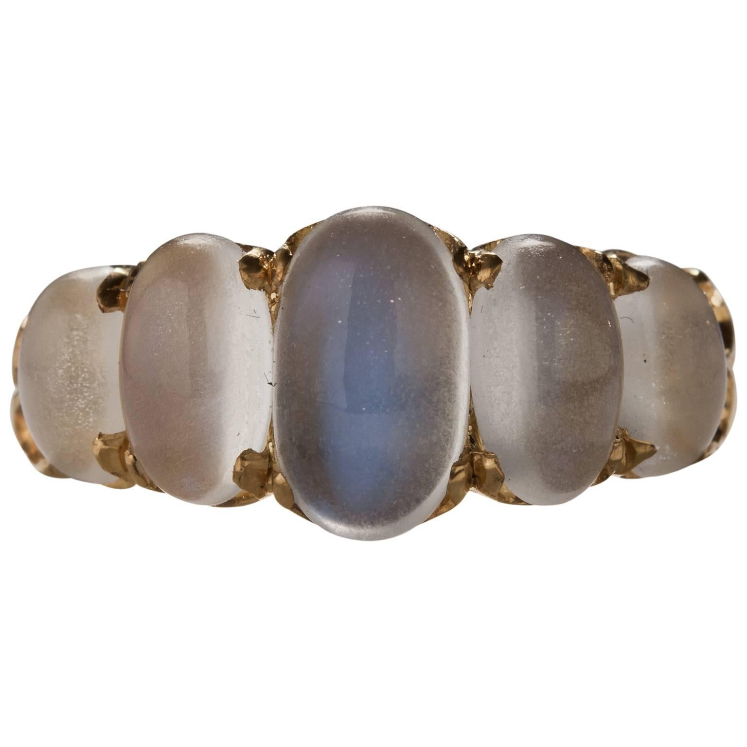 Vintage Five-Stone Moonstone Ring
