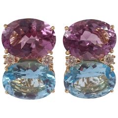 Grande GUM DROP™ earrings With Amethyst and Blue Topaz and Diamonds 3