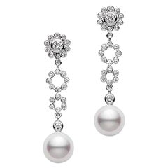 Mikimoto Akoya Cultured Pearls Diamonds Earring PEA824DW