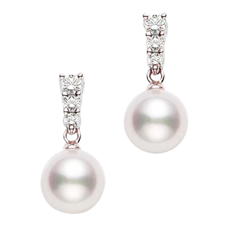 Mikimoto Morning Dew Akoya Cultured Pearl Earrings PEA642DZ For Sale
