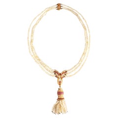 Indian Style Gold Pearl Necklace