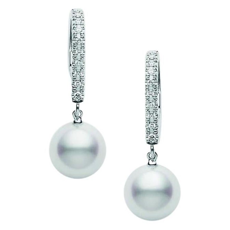 Mikimoto Classic Elegance Akoya Cultured Pearl Lever Back Earrings, PEA1008DW For Sale