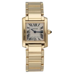 Cartier: 1820 Gelbgold Damenuhr Tank Francaise