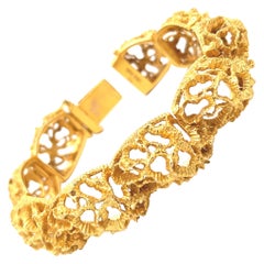 Vintage Victorian Style 14k Yellow Gold Bangle Bracelet