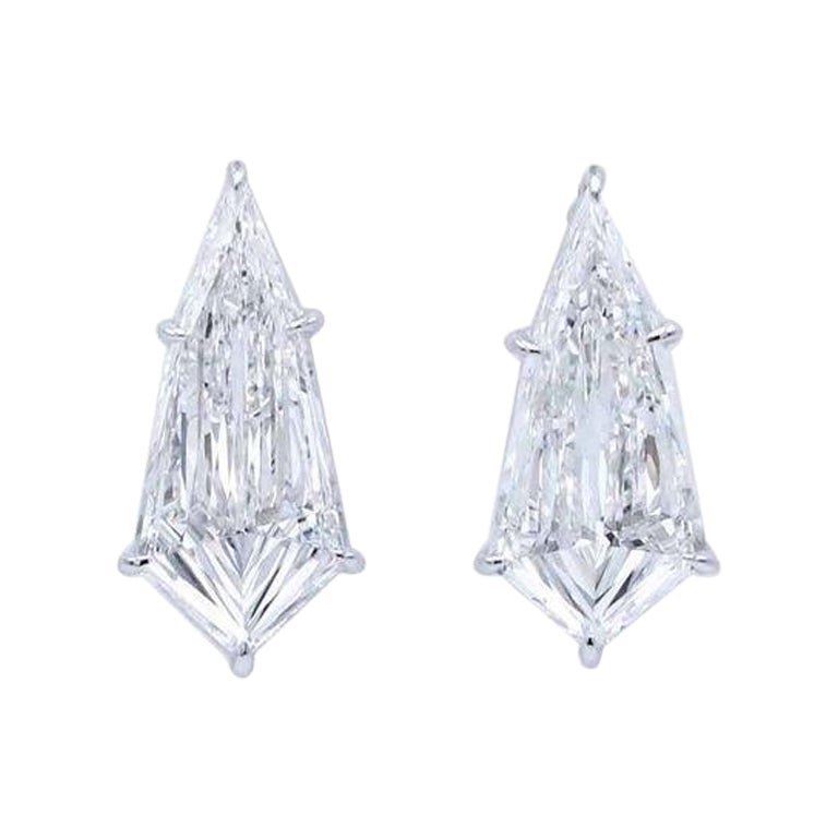 Emilio Jewelry, clous d'oreilles en diamants taille cerf-volant certifiés Gia de 10,34 carats