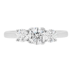 0.53ct E VS2 Diamond Three-Stone Platinum Engagement Ring
