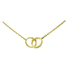 Cartier Love Two-Ring Diamond 18 Karat Yellow Gold Pendant Necklace