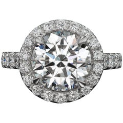 4 Carat GIA Certified Round Diamond Gold Engagement Ring