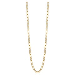 Handcrafted Bond Rectangular Gold Link Necklace by Single Stone