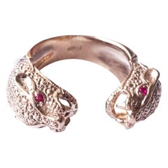 Ruby Jaguar Ring 18 Carat Gold Animal Jewelry Cocktail Ring J Dauphin
