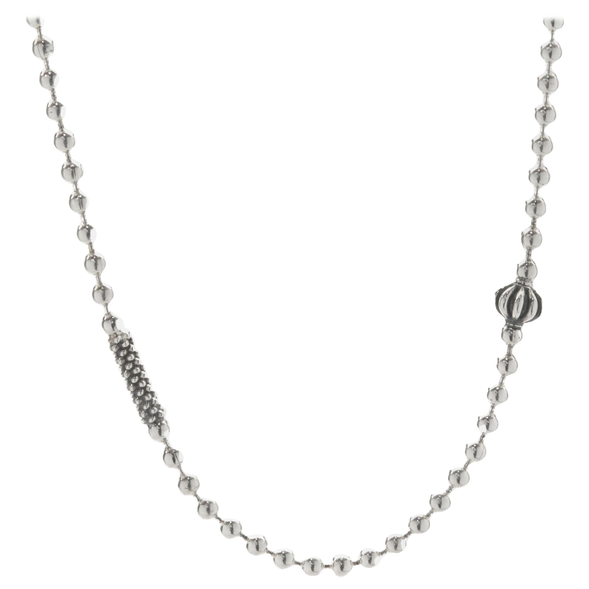 Lagos Sterling Silver Ball Station Necklace For Sale at 1stDibs