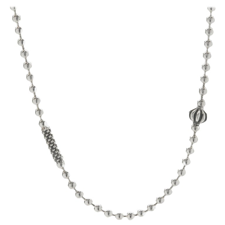 Lagos Sterling Silver Ball Station Necklace For Sale at 1stDibs