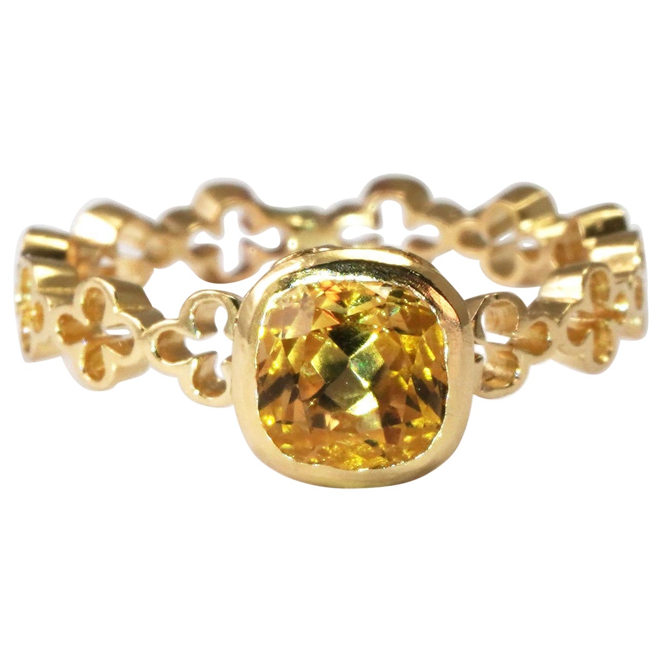 1.01 Carat Yellow Gold Heliodor Ring  For Sale