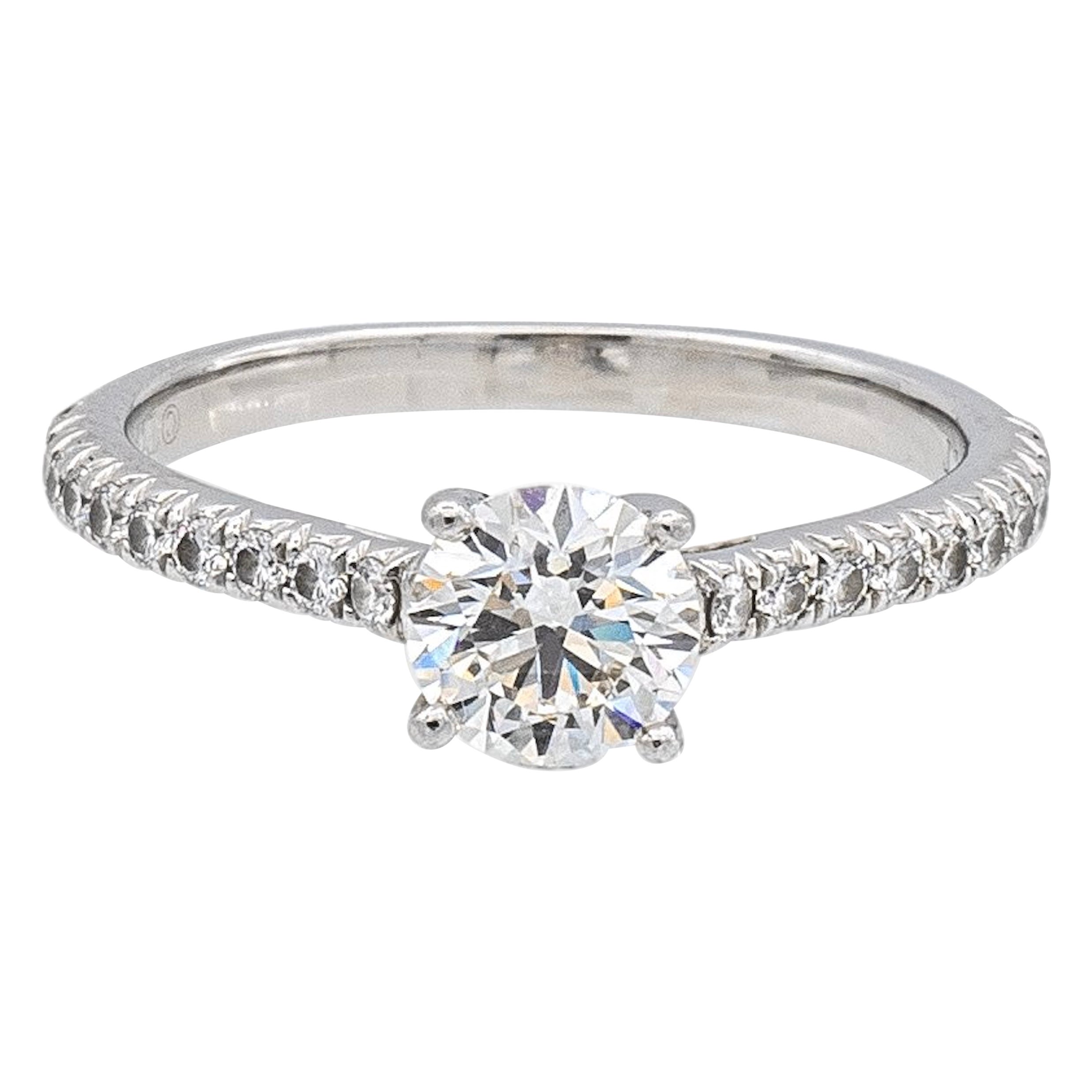 Tiffany & Co. Platinum Novo Round Diamond Engagement Ring .75cts Total HVS1