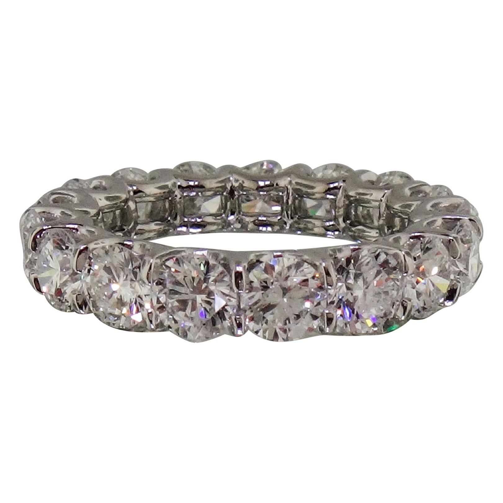 Gia Certified Round Brilliant Cut Eternity Band Ring For Sale