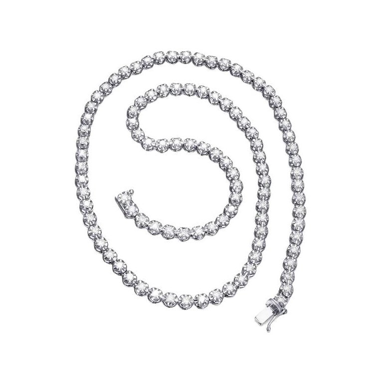 Exquisite 8 Carat Tennis Diamond Necklace For Sale