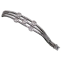 Multi Layered Ovals and Rounds Diamond Bracelet in 14k Solid Gold