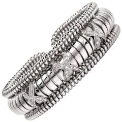 Modern Diamond Gold Snake Cuff Bangle Bracelet 10