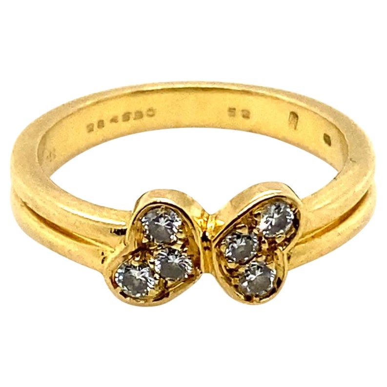 Vintage Cartier: 18 Karat Gelbgold Vintage Love Heart Ring mit sechs Steinen und Diamanten