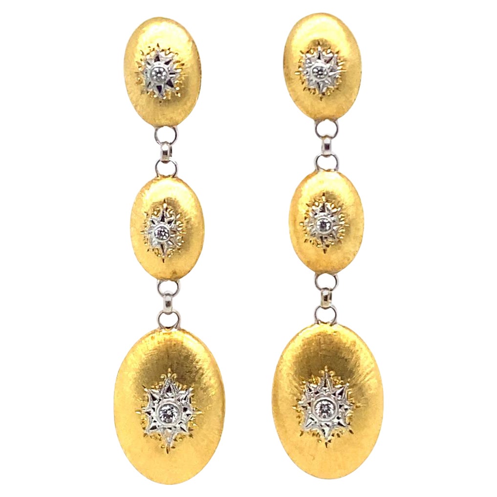 Buccellati 'Macri Classica' Diamond Set 18 Karat Yellow Gold Earrings