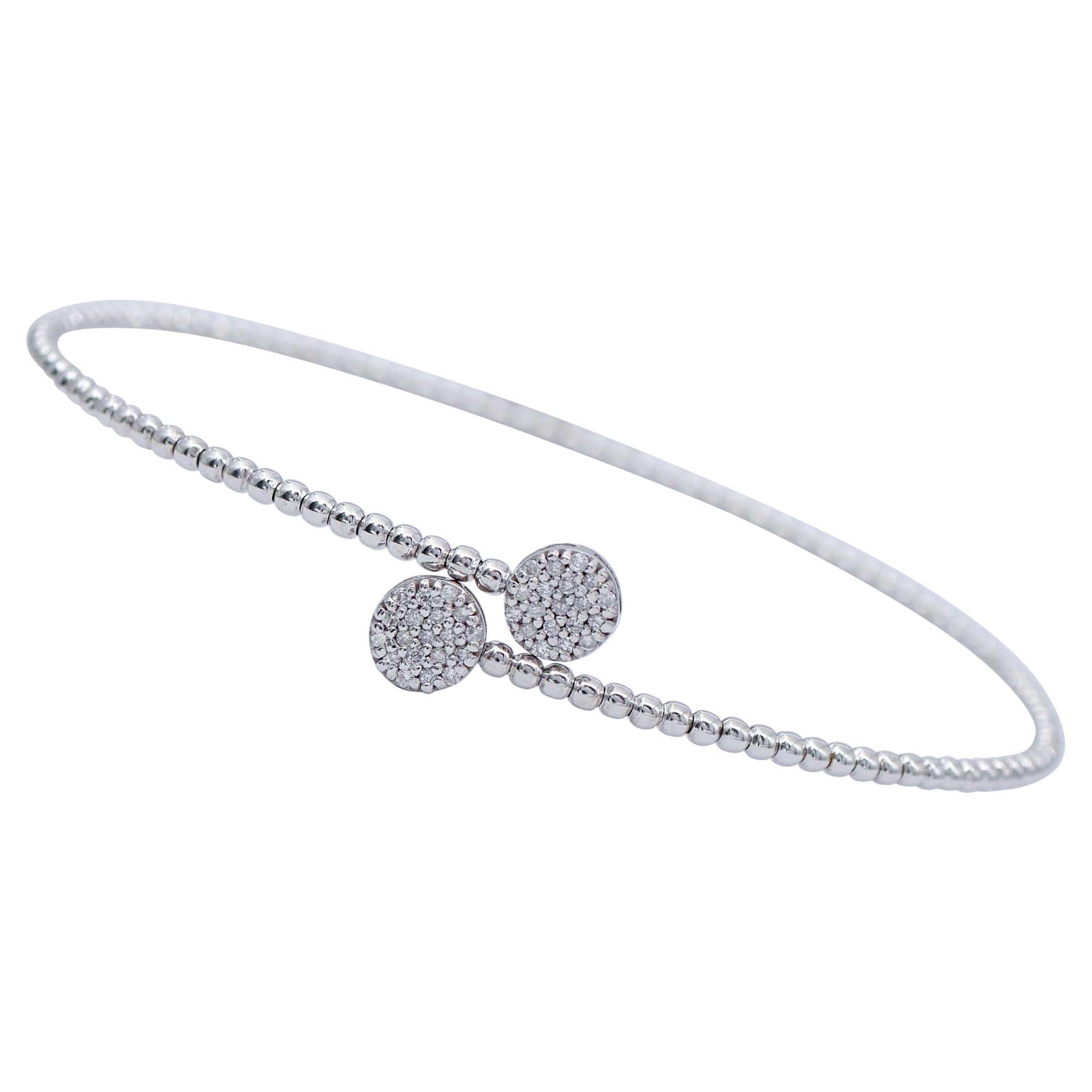 Diamonds, 18 Karat White Gold Modern Bracelet For Sale