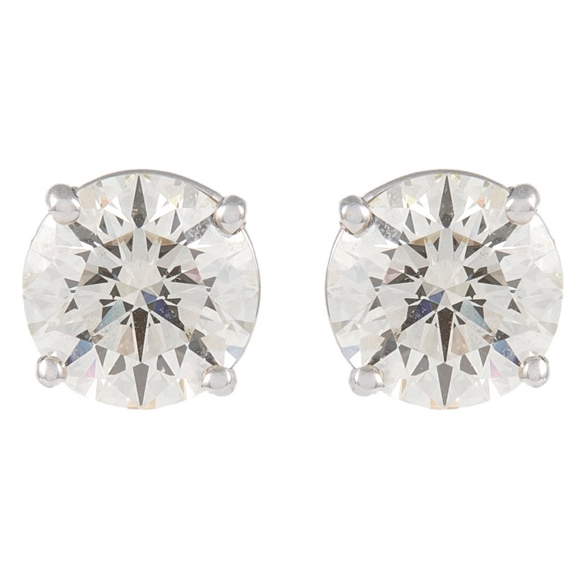 Alexander EGL Certified 2.51 Carat Diamond Stud Earrings 18k White Gold