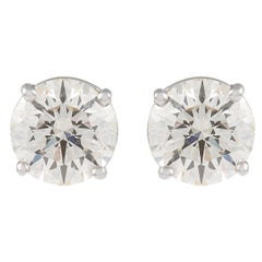 Alexander EGL Certified 2.51 Carat Diamond Stud Earrings 18k White Gold