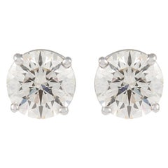 Alexander EGL Certified 2.51 Carat Diamond Stud Earrings 18k White Gold