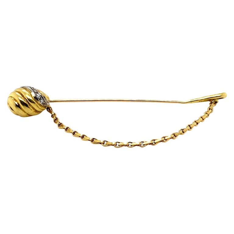 Épingle à Cravate En Or 18 Carats Forme Nœud - Bijou Vintage, Occasion En Très Bon état