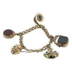 Antique Watch Fobs Gold Charm Bracelet Fine Estate Jewelry
