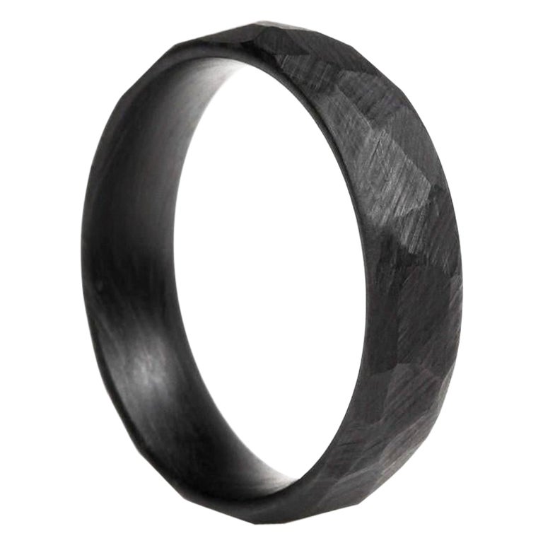 For Sale:  The Bates : Hand-Ground Forged Carbon Fiber Comfort Fit Wedding Band