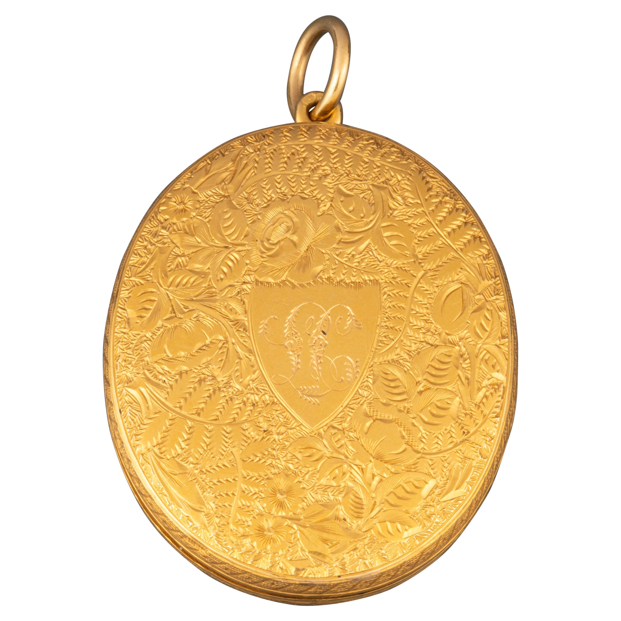 French Victorian Gold Locket For Sale